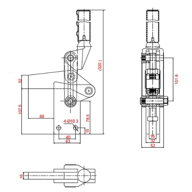 Vendita online Bloccaggio saldabile serie pesante base dritta braccio fisso 2450 Kg.